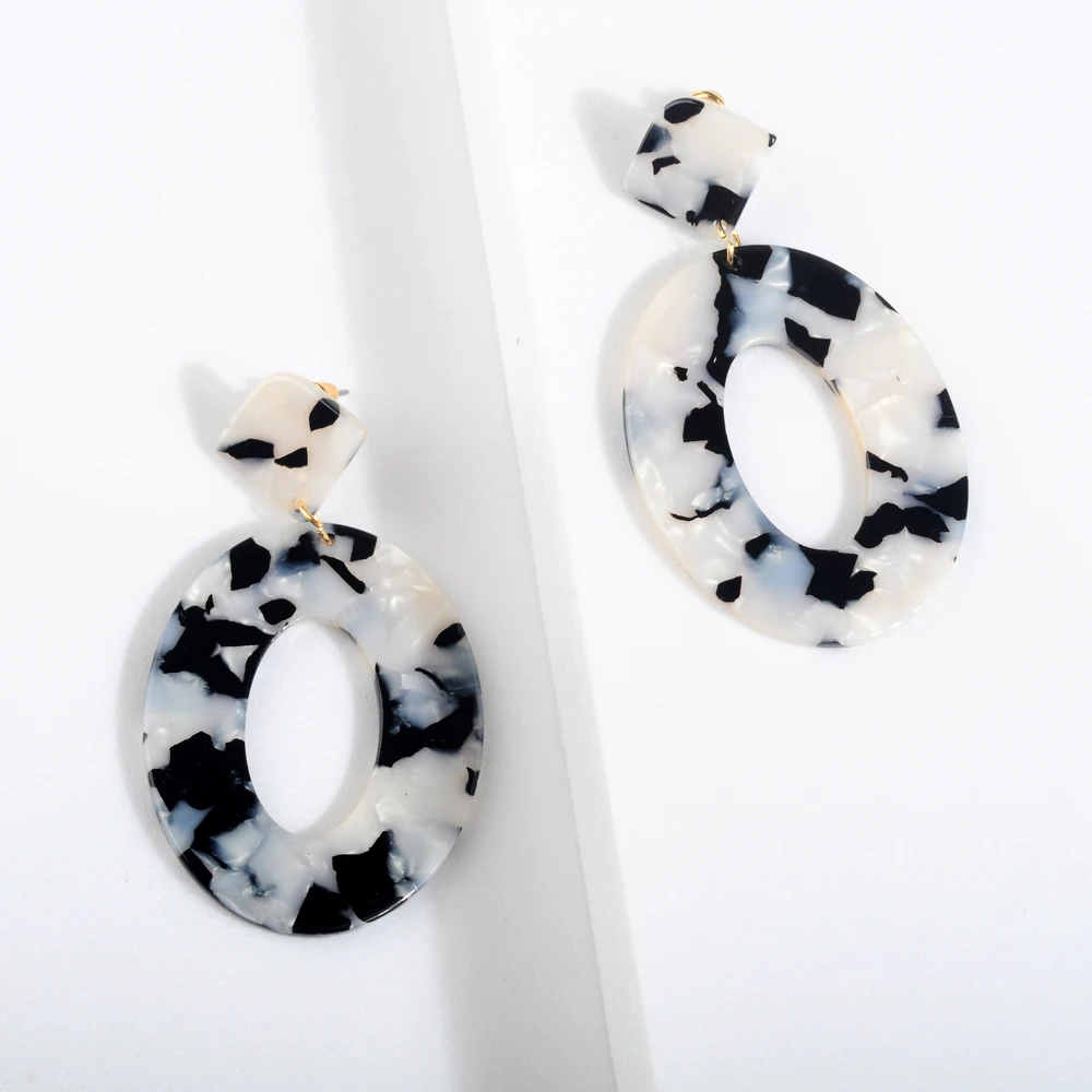 Трендовые Модные Акриловые серьги капельки с овальной текстурой из смолы