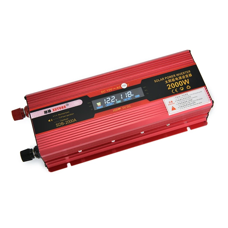 Auto Car inverter 12V to 110V 2000W On Board Inverter LCD Display Converter sturdy and durable AC USB Appliances | Автомобили и