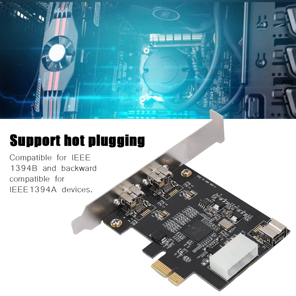 Карта видеозахвата PCI E с 3 портами 1394B 800 Мбит/с контроллер карта адаптера FireWire PCIe