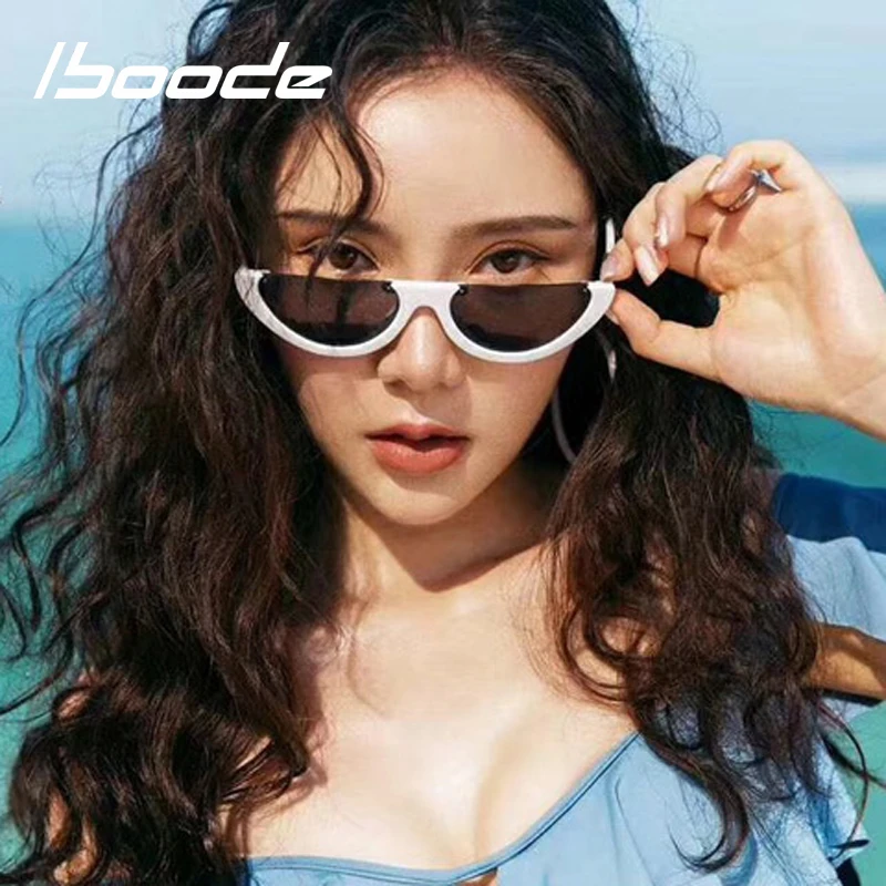 Iboode, Ретро стиль, кошачий глаз, солнцезащитные очки для женщин, хипстеры, полуоправа, солнцезащитные очки, винтажные, оттенки, прозрачная оправа, Oculos для женщин