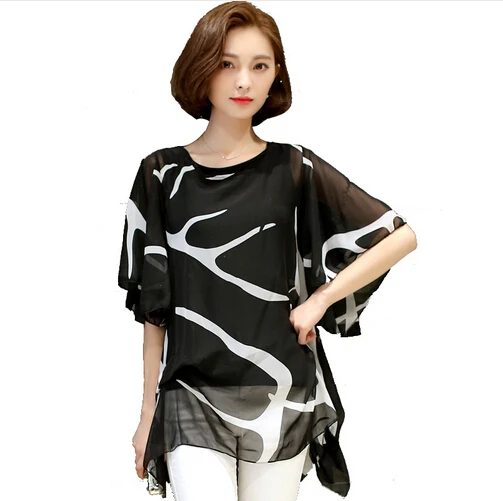 

5XL women blouses summer elegant ruffle chiffon blouse loose shirt ladies casual top female plus size women clothing Blusas