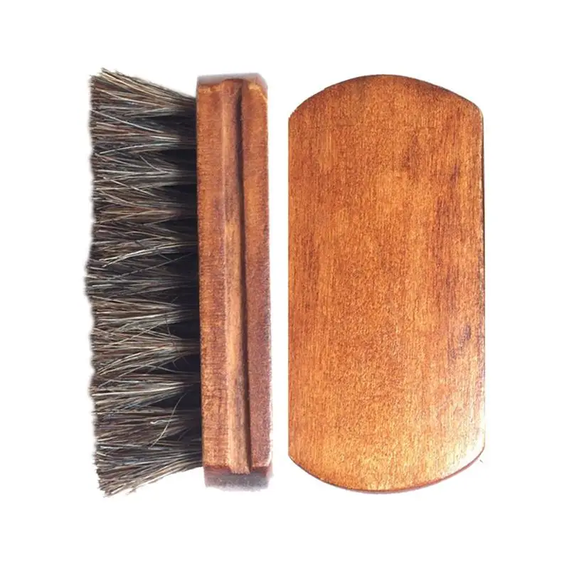 1PCS Car Brush Brown Horse Hair For Shoe Shine Brushes Wooden Handle Seat Boots Leather Care Cleaning | Автомобили и мотоциклы
