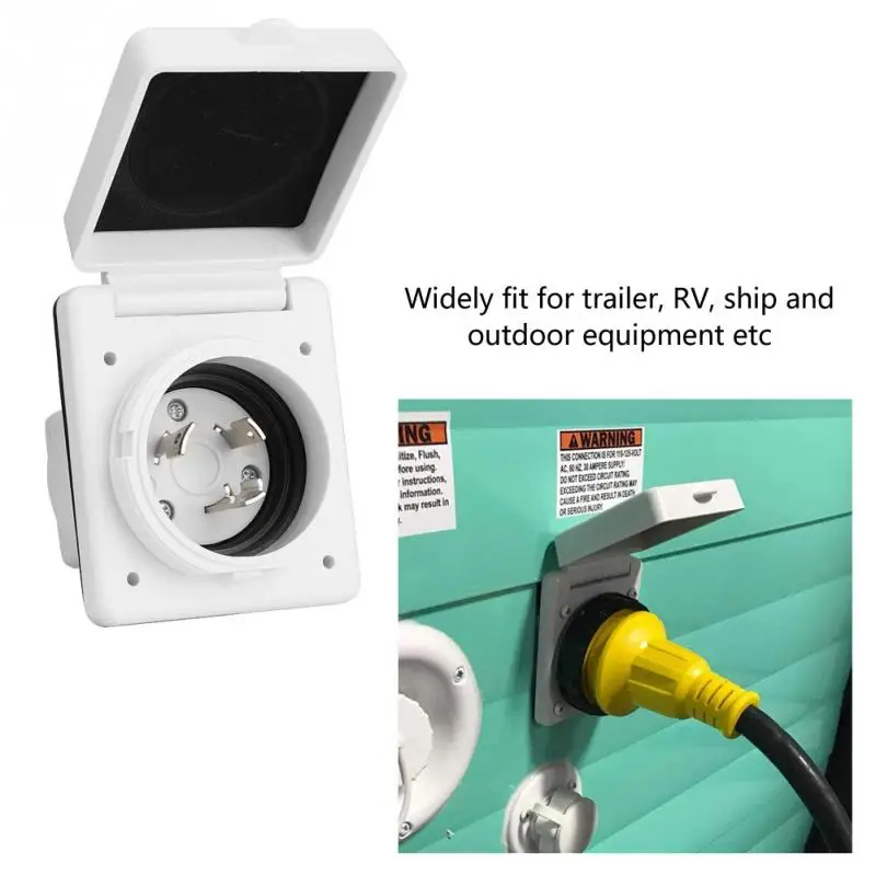 125V 30A RV Морской шнур питания твист Электрический замок Белый вход с