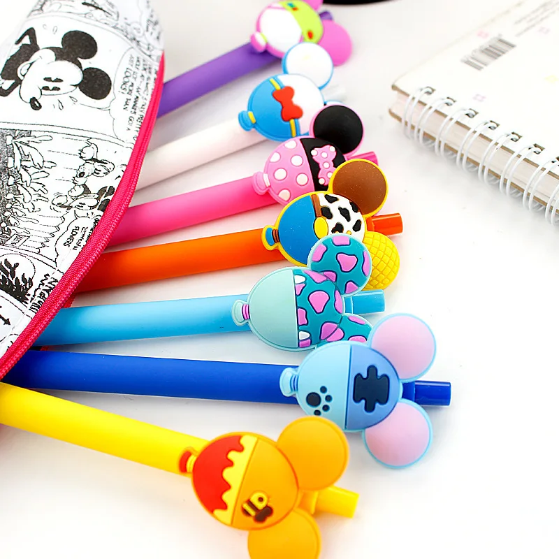 10 шт. в случайном порядке гелевая ручка Kawaii mickey minnie мм 0 5 черные чернила