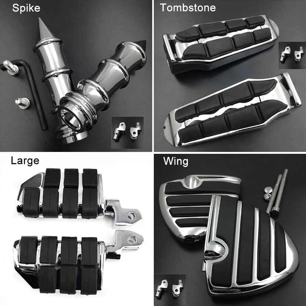 

Front Rider Foot Peg For 1985-2008 04 05 06 07 Yamaha V-Max Vmax VMX1200 Tombstone footpeg Rest pedal Billet Rubber Motorcycle