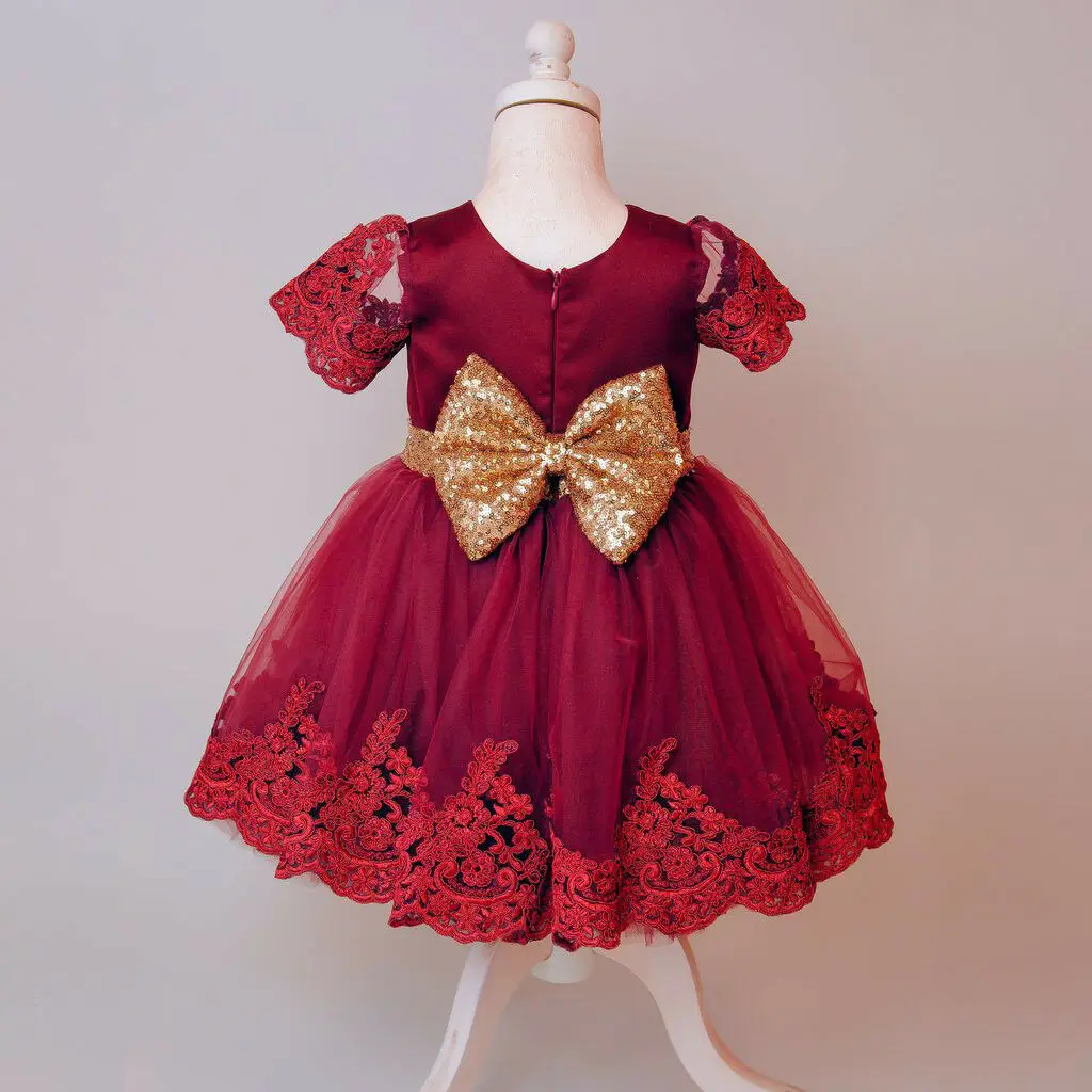 Brand New Fashion Infant Child Kids Girls Toddler Princess Bowknot wedding Party Formal Dress Tutu Chiffon Lace Dress0-6T | Детская