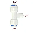 Трубчатый шланг с резьбой 14 дюйма, быстрое соединение 14 дюйма, Т-образный соединитель для воды, фитинг для аквариума, обратный осмос, 1 шт.