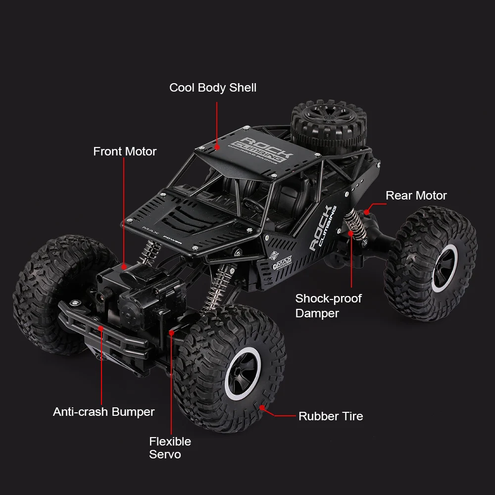 

CX1809 RC Car 1/16 4WD Dual Motor RC Rock Crawler Off-road Climbing Car Christmas Gift for Boys Kids Toy