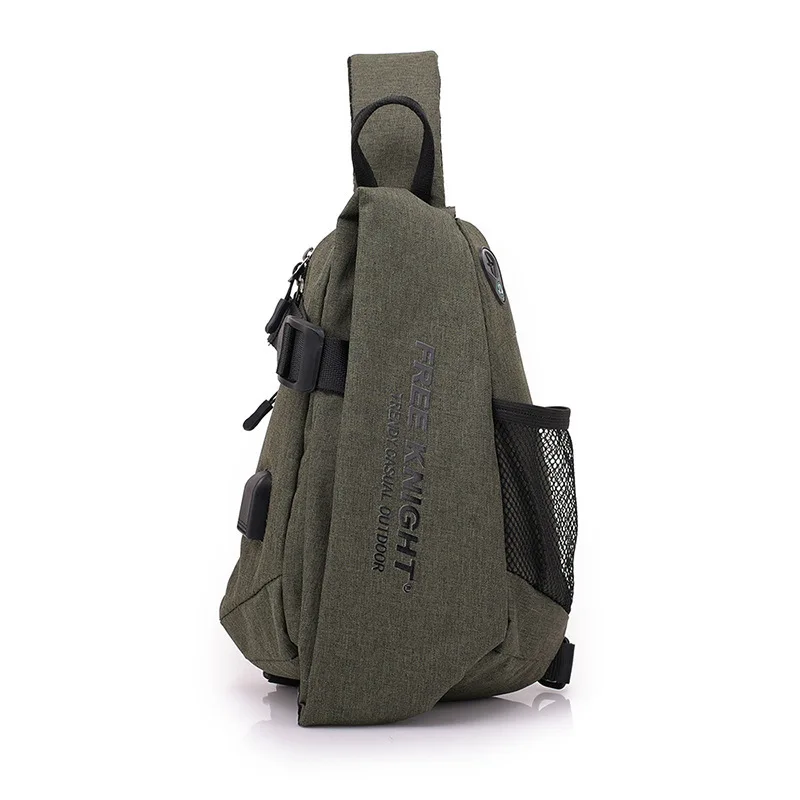 Waterproof and anti-theft backpack with USB charging port for outdoor leisure chest | Спорт и развлечения