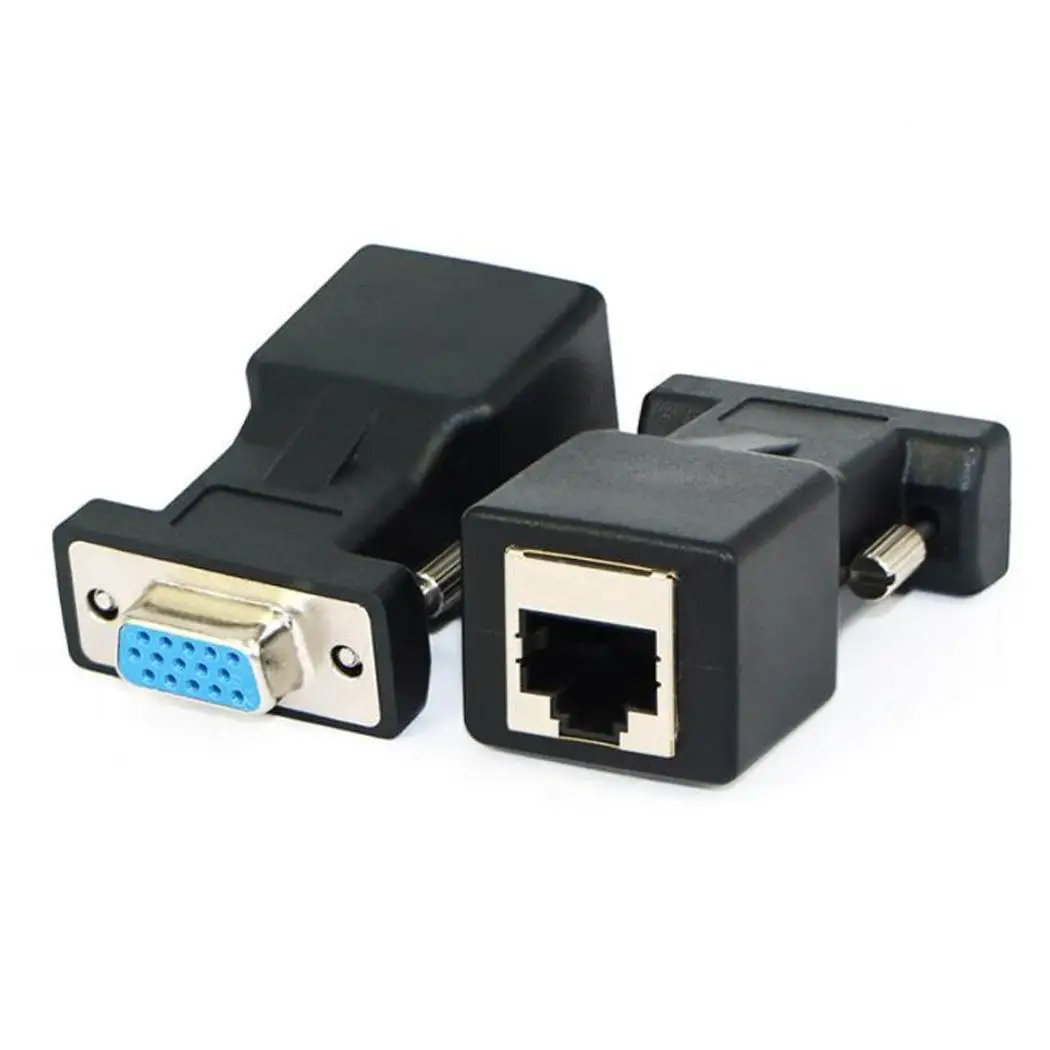 VGA Мультимедийные видео сигналы расширяются к RJ45 черный адаптер KTV сетевой