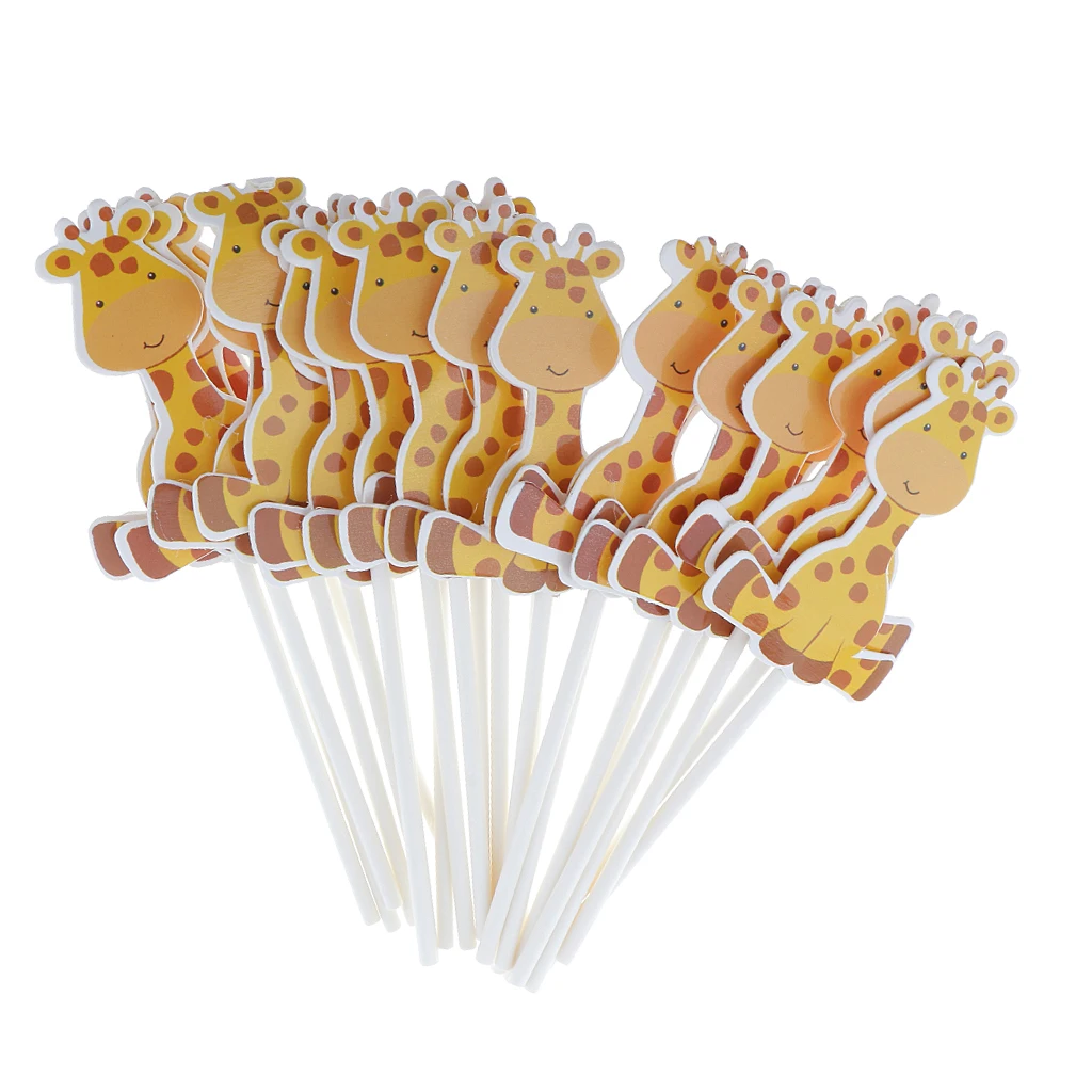 24 шт./набор декоративные маффины в виде жирафа|Товары для украшения тортов| |