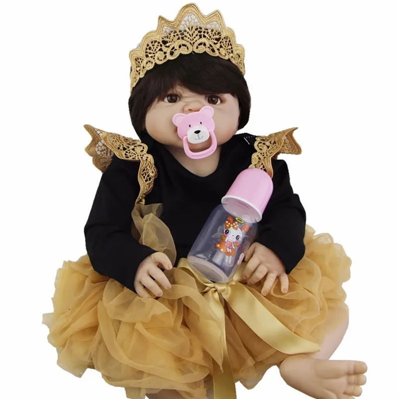 Новейшая белая кожа Reborn Baby Dolls 23 дюймов ручная работа Новорожденные девочки