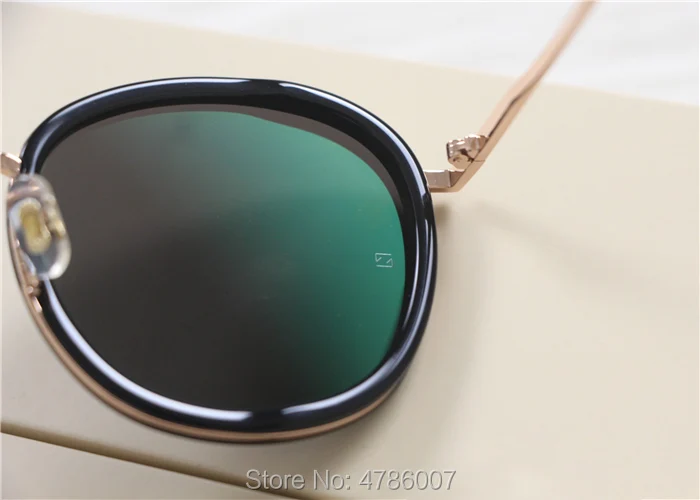 

Sunglasses Women Men Retro Fashion Round Sun Glasses UV400 Double Nose Bridge Metal and Acetate Frame with original leather box