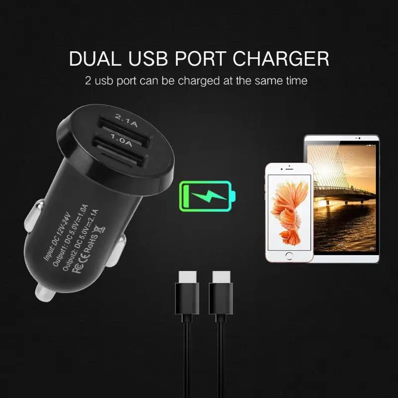 Универсальный автомобильный прикуриватель постоянного тока 12-24 В 5 2 4 А 1 двойная