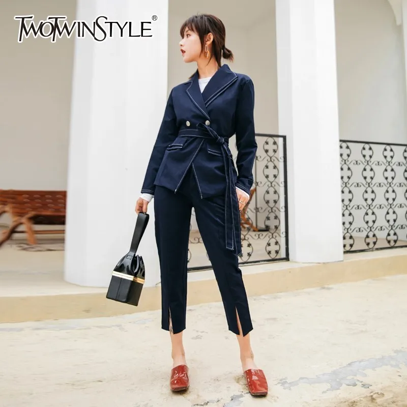 TWOTWINSTYLE комплект из двух предметов женский длинный рукав бандажный Блейзер
