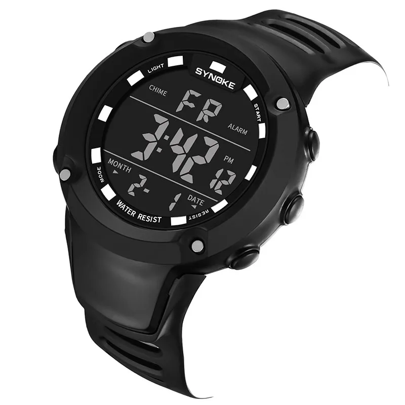 Дети кварцевые часы черный Horloge Kinderen светодио дный детские модные спортивные