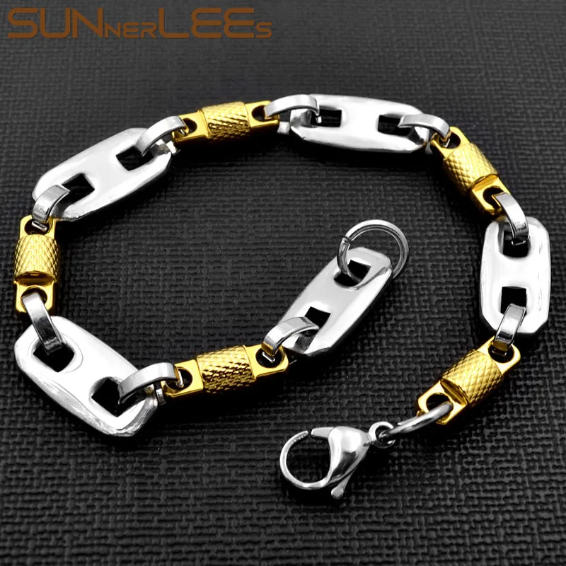 SUNNERLEES модные ювелирные изделия браслет из нержавеющей стали 10 мм Геометрическая