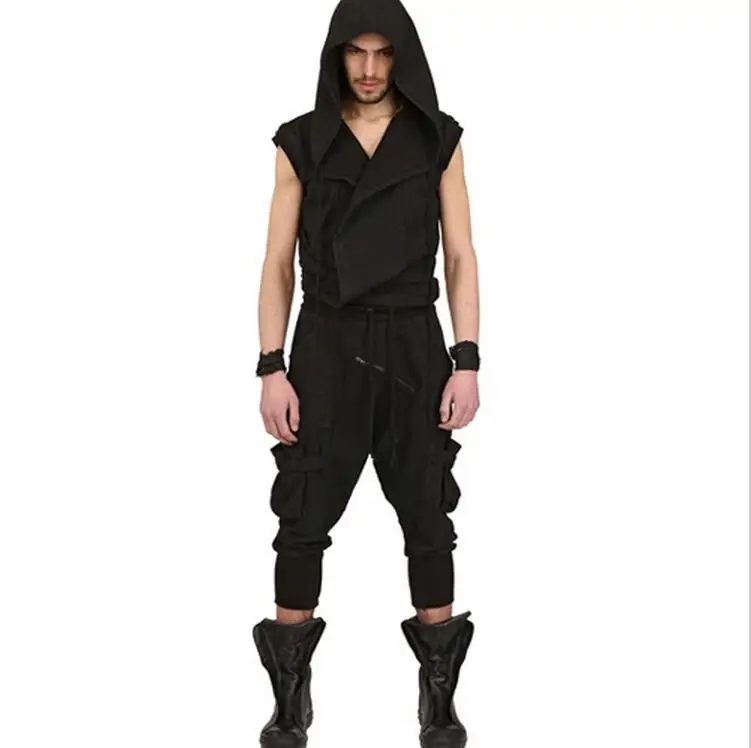 27-44 2020 men's clothing fashion stylist hair pants casual skinny overalls Pants plus size singer costumes