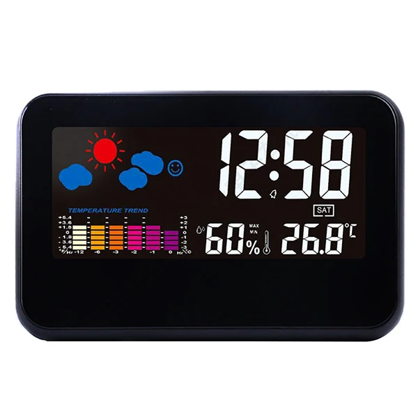 Digital Weather Station Clock Indoor Temperature Humidity Thermometer / Hygrometer Alarm Calendar With Snooze Function | Инструменты