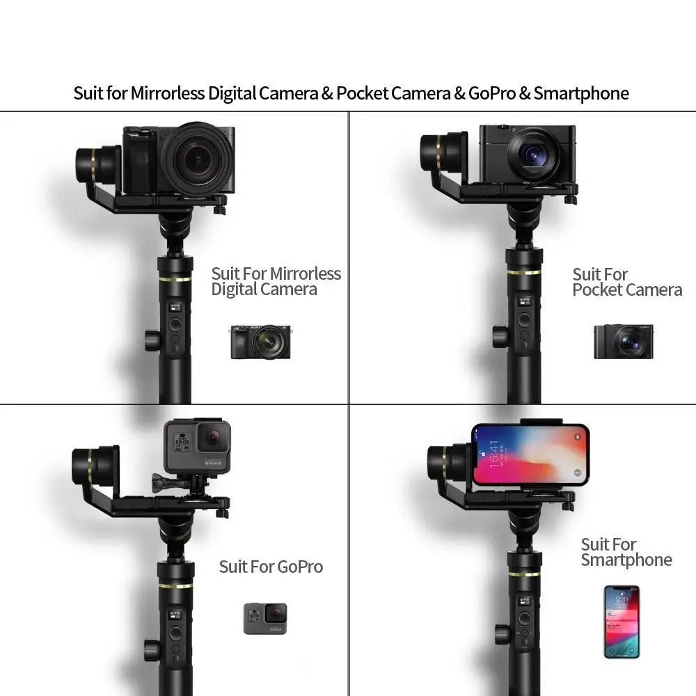 Общие Ручной Bluetooth Wi Fi Gimbal стабилизатор действие фото камера для 360 GoPro около 12