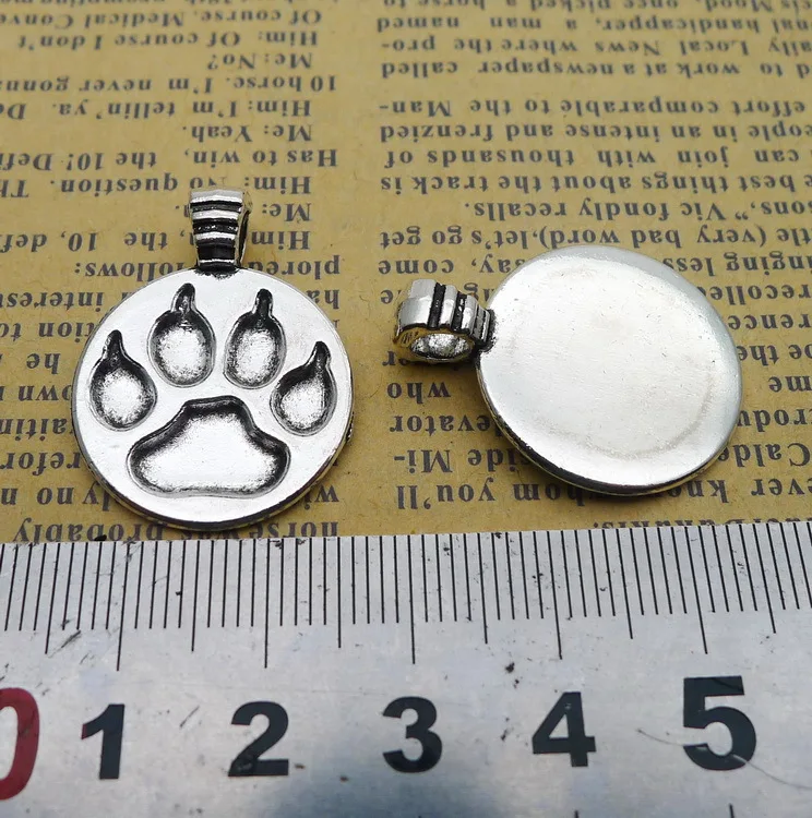 

60pcs Exquisite Bear paw charms pendants 21*28mm Antique silver bag accessories craft Jewelry earring bracelet necklace anklet