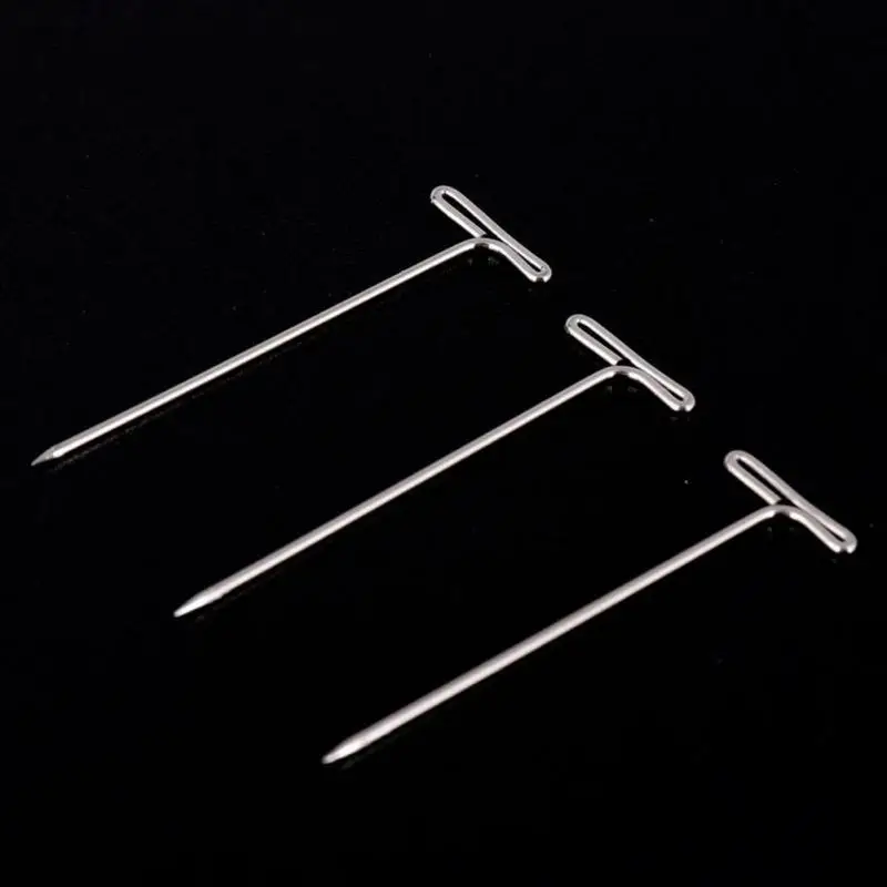 

100pcs/box T Pin Clips For Wig Weaving Making Hair Extension Fix On Mannequin Canvas Block Head Hair Weaving Tools 38mm