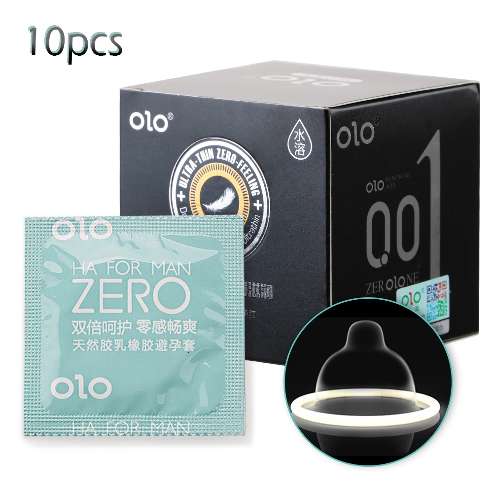 OLO 10Pcs/set Natural Latex Lubricated Condoms Ultra Thin Sex Toys For Men Erotic Delay Ejaculation Adult Products | Красота и