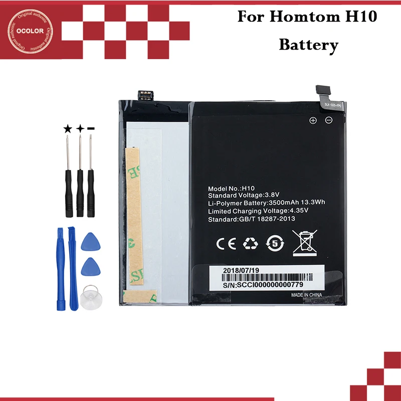 Ocolor для батареи HOMTOM H10 3500 mAh Запасной высокомощный аккумулятор с инструментами