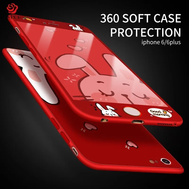 Роскошный чехол с защитой на 360 градусов для IPhone X Case милый 3D мультфильм iPhone 7 8 Plus