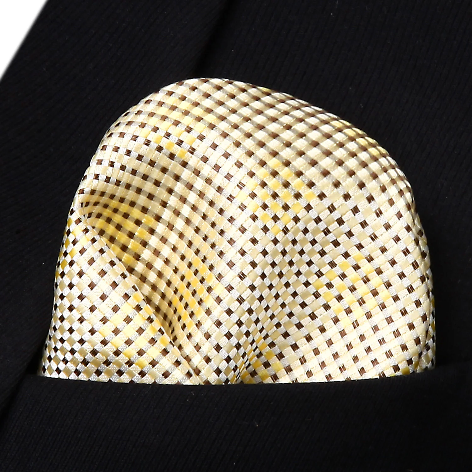 New Plaid Check Yellow Color Mens Tie Woven Silk Necktie Handkerchief Set TC631E8S | Аксессуары для одежды