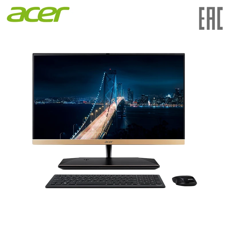 Моноблок Acer Aspire S24-880 23.8"/i7 8550u/8Gb/1Tb/UHDG 620/CR/WF/BT/135W/Win10/золотистый (DQ.BA8ER.001) |