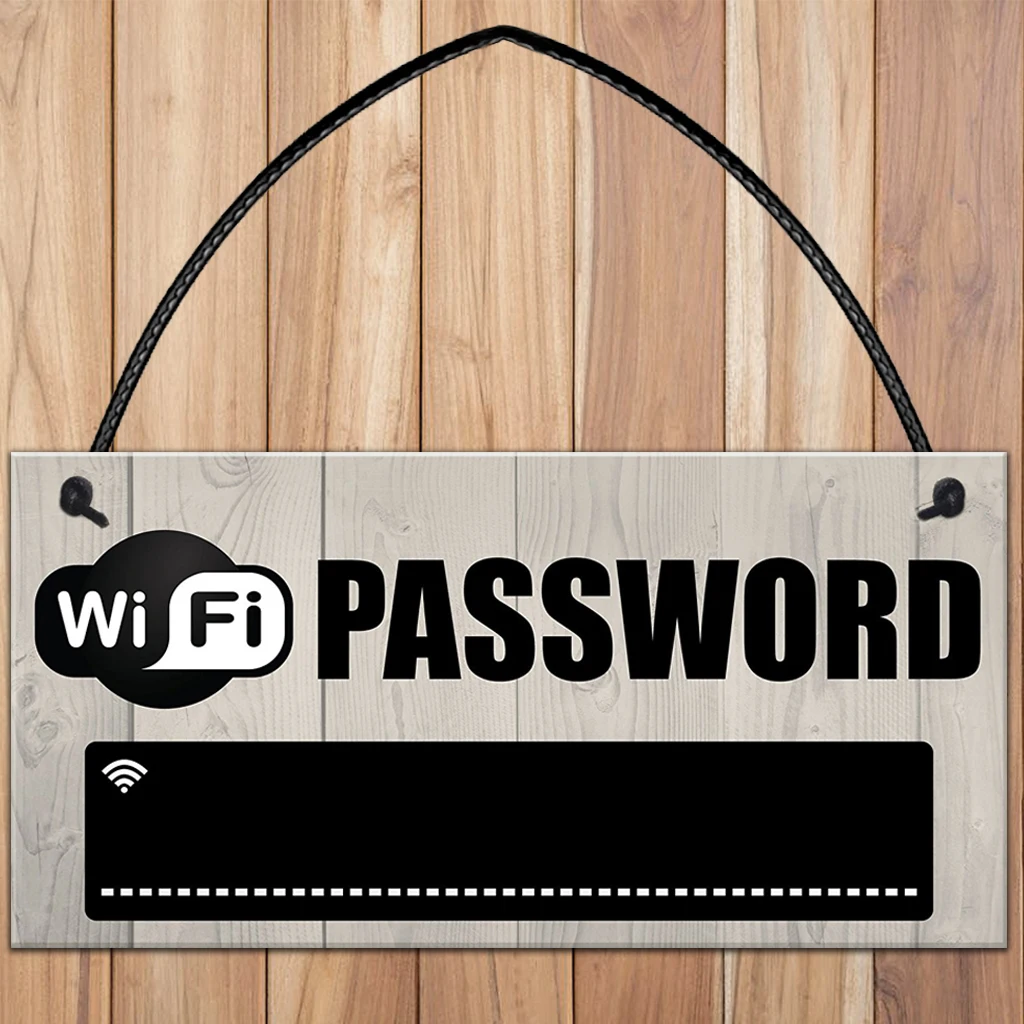 

Wooden Wifi Password Hanging Sign Plaque Chalkboard For Home Hotel Coffee Bar 20x10cm Wall Hanging Plaque High Quality