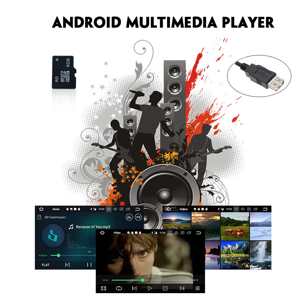 Автомобильный мультимедийный плеер четырехъядерный DAB + 2 DIN Android 8 1 Авторадио WiFi 4G
