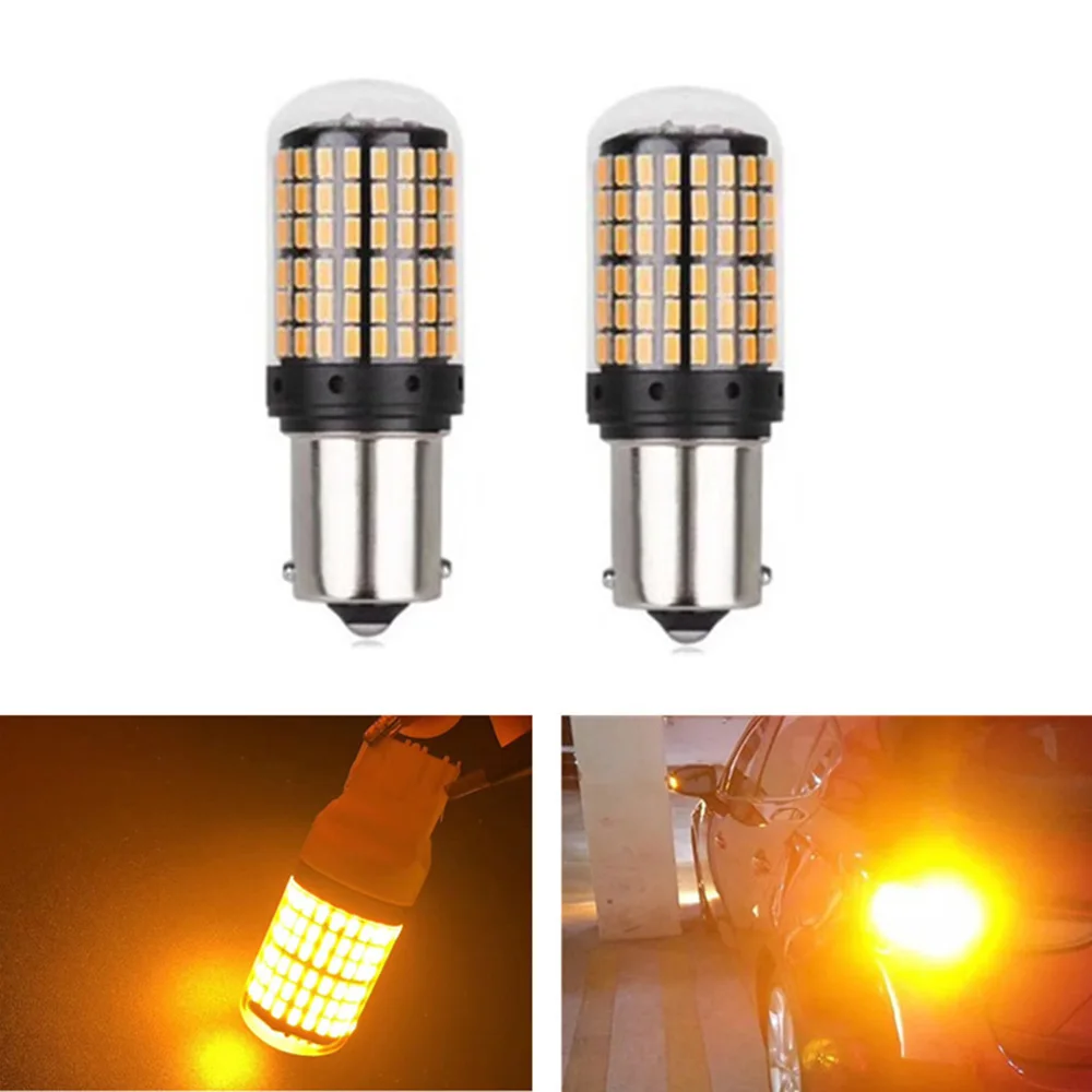 2шт BAU15S 1156 BA15S T20 7440 Автомобильный светодиодный светильник 144 SMD 3014 чипы Высокая