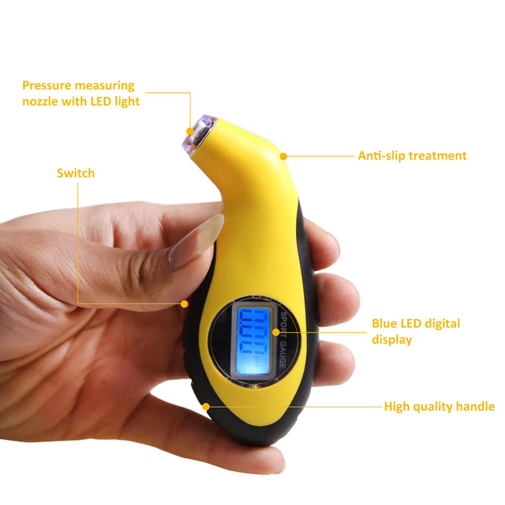 

Digital LED Display Car Tyre Air Pressure Gauge Meter Manometer Barometers Tester Tool Car Tire Tool for Auto Car Motorcycle