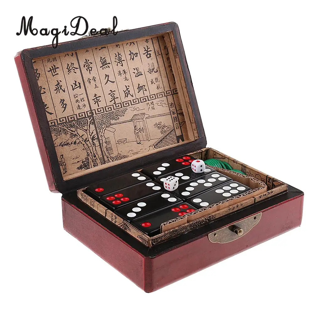 

MagiDeal Chinese Pai Gow Paigow Tiles Set Casino Game Party Fun Toy for Party Entertainemnt Gambling Game Novelty Toy Gift