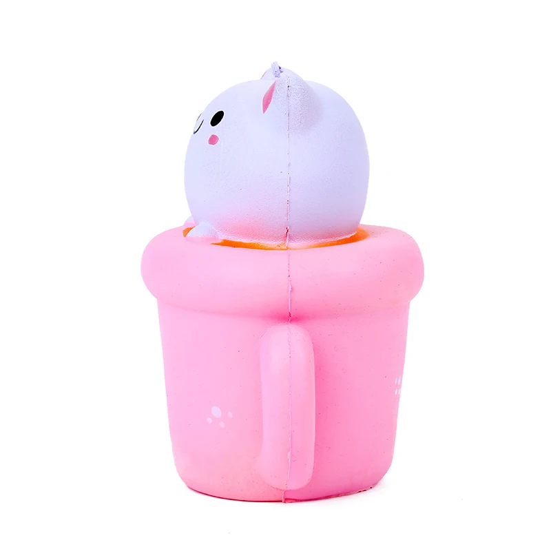 Pop симпатичные чашки Cat Squeeze игрушки куклы розового цвета со смайликами наклейки