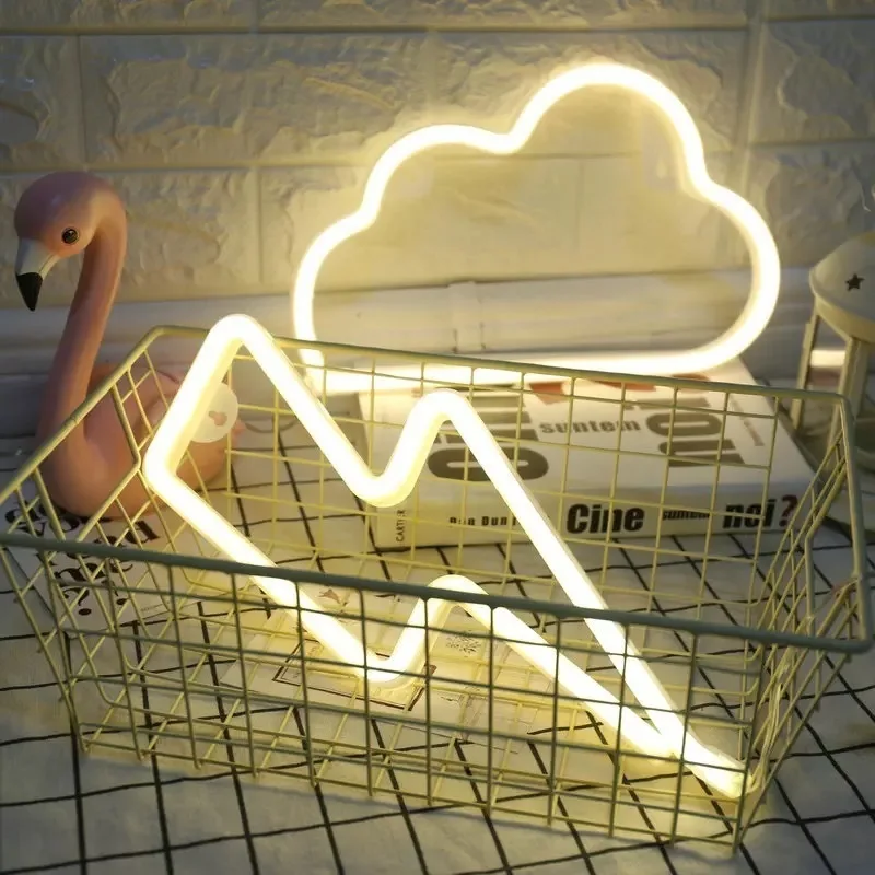YHINT LED неоновые ночные светильники декоративные Фламинго кактус сердце Облака
