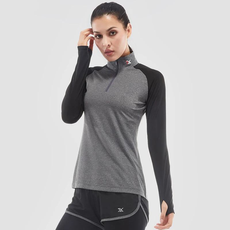 Willarde женские футболки с высоким воротником для занятий йогой половина молнии