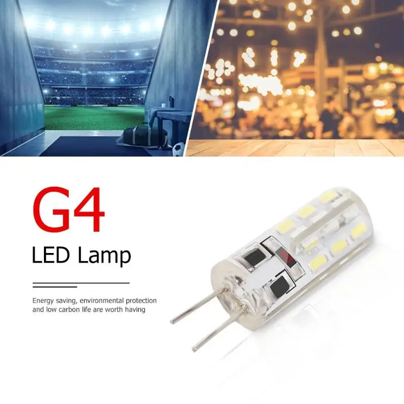 

2W SMD3014 G4 LED Lamp DC 12V 24 SMD3014 110LM White LED replace Silicone Corn Bulb Halogen Light