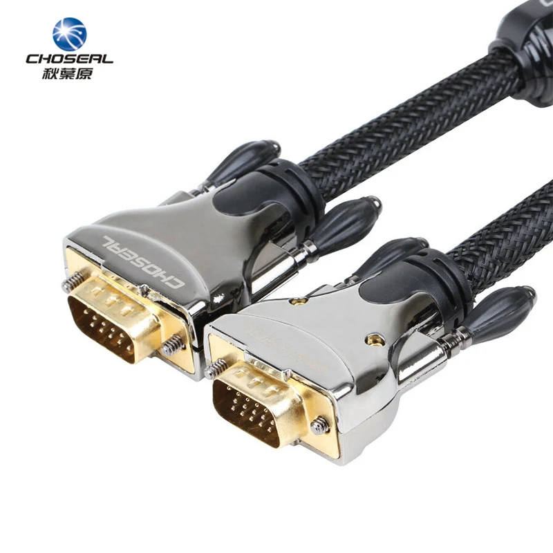 Choseal VGA (3 + 9) кабель Папа папа 1 м 25 двойное магнитное кольцо инженерный дата для ТВ