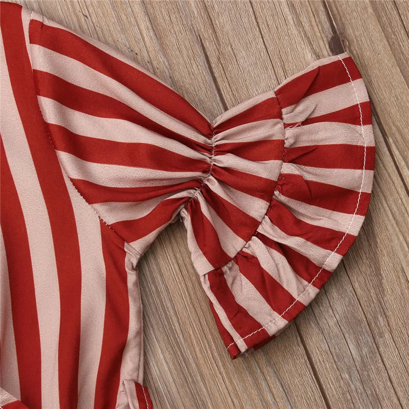 Боди в полоску для маленьких девочек лето 2019 цельное боди с короткими рукавами