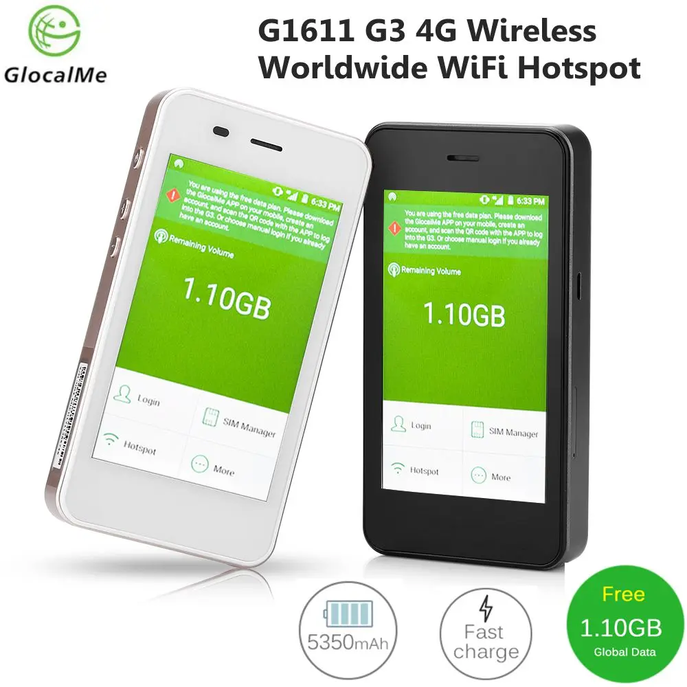GlocalMe G1611 G3 4G LTE Глобальный Wi-Fi роутера Беспроводной терминала данных по всему миру