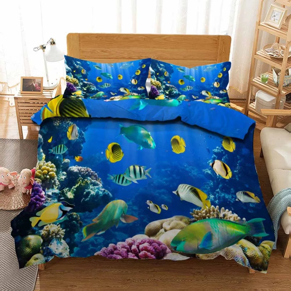 Нижняя часть морской рыбы постельные принадлежности пододеяльник наволочка