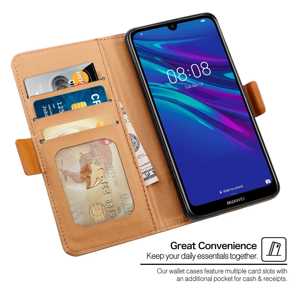 Из искусственной кожи чехол для huawei P30 Pro Y6 Y7 2019 Prime контраст Цвет серии кожаный