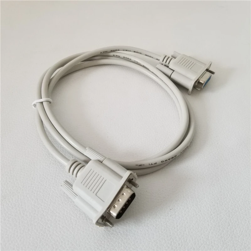 

DB9 RS232 9Pin COM Data Extension Cable Male to Female Panel Mount Wire with Screws White 1.5M
