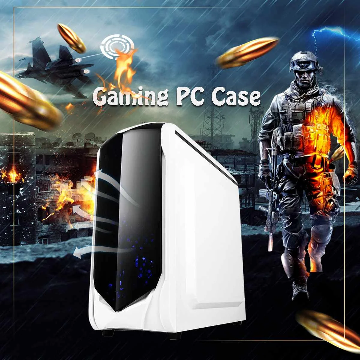 375x185x380мм прозрачная боковая панель Micro ATX Настольный ПК Компьютер чехол поддержка