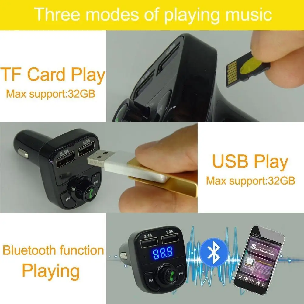 Автомобильные FM передатчики Aux модулятор Bluetooth 4 0 Handsfree автомобильный аудио mp3