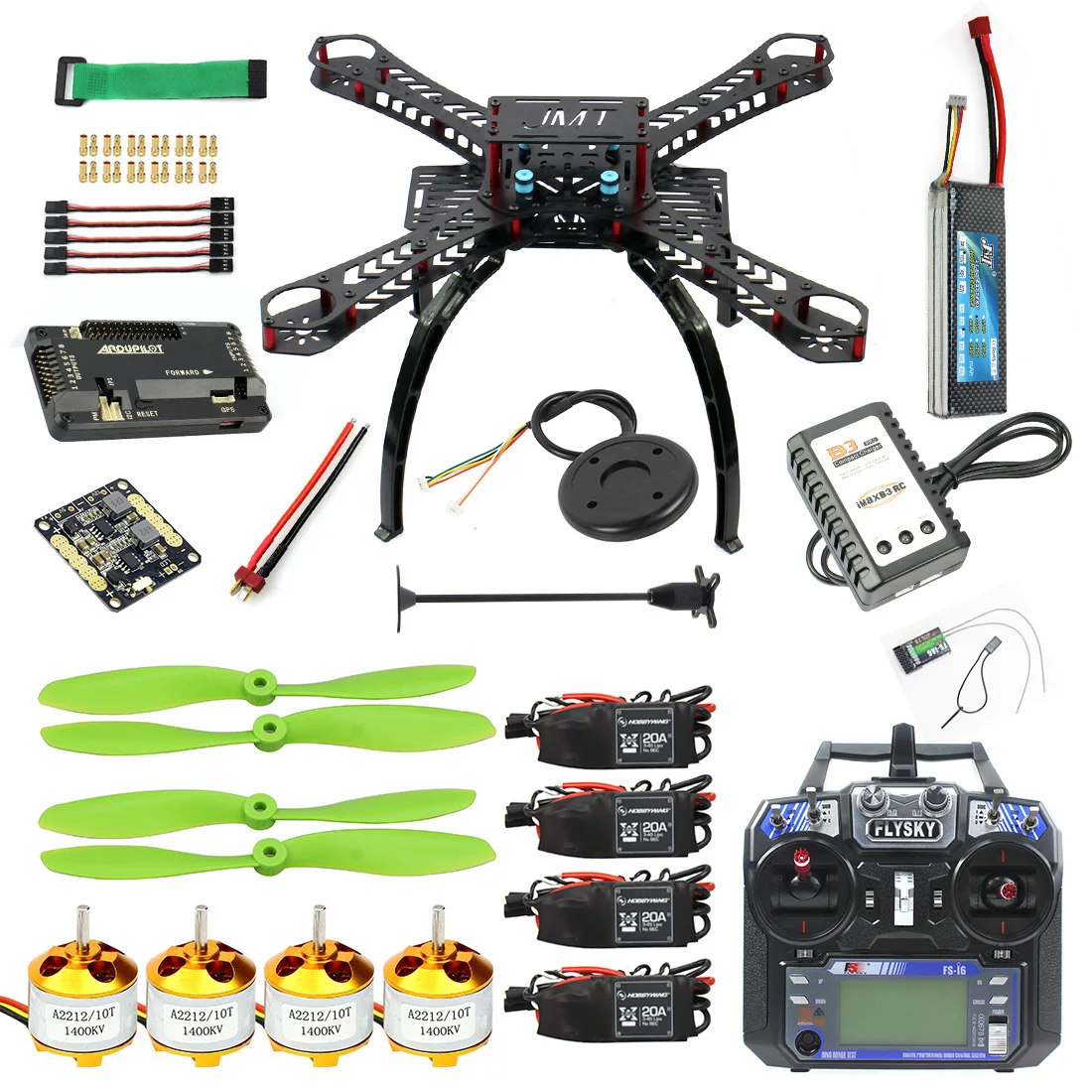 Полный комплект DIY gps Дрон RC Стекловолоконная рама Мультикоптер FPV APM2.8 1400KV мотор 20A ESC flysky 2.4gfs-i6 передатчик F14891-B