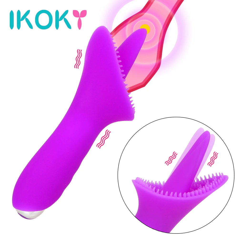 IKOKY 10 скоростей фаллоимитатор для языка Вагина массаж киска Стимулятор клитора